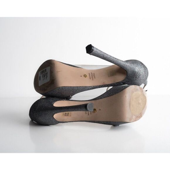 Stuart Weitzman Womens Nudistcurve Platform Pumps Heels Glitter US 9 EU 39.5 - Picture 8 of 8